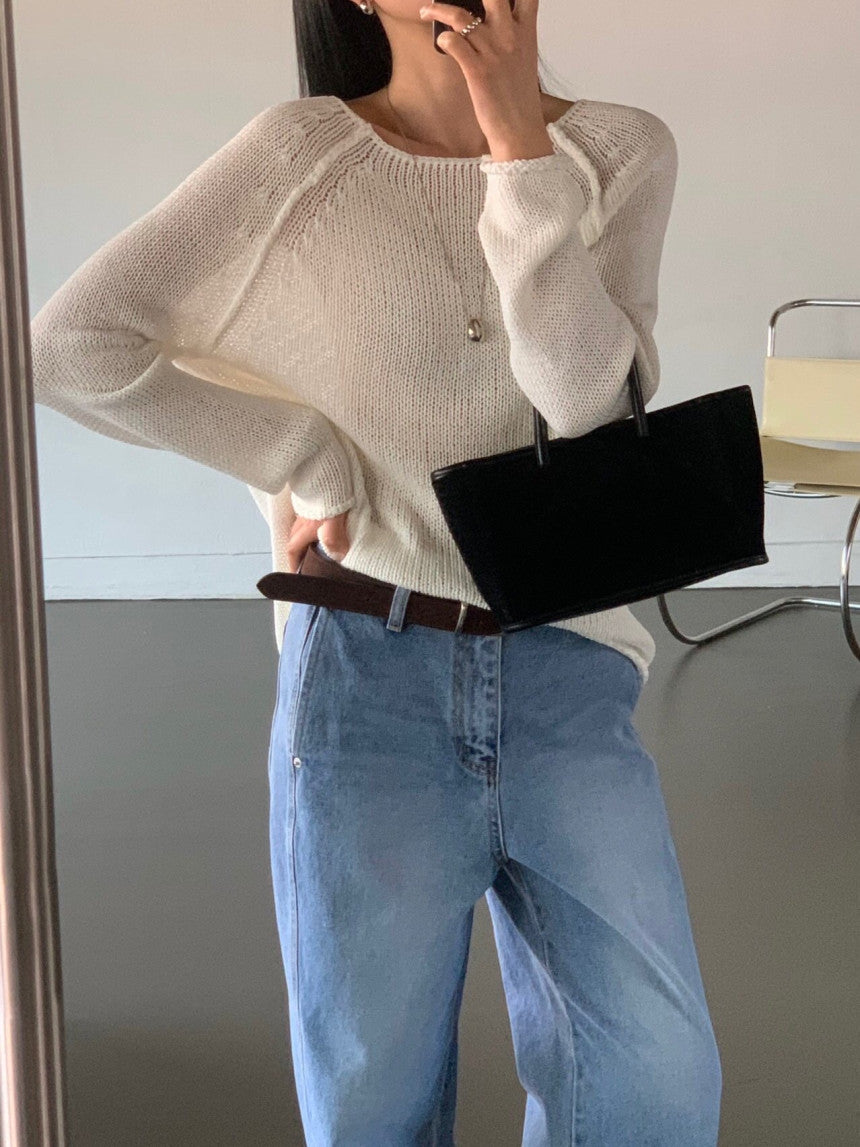 ivory即納 bread linen knit-4col