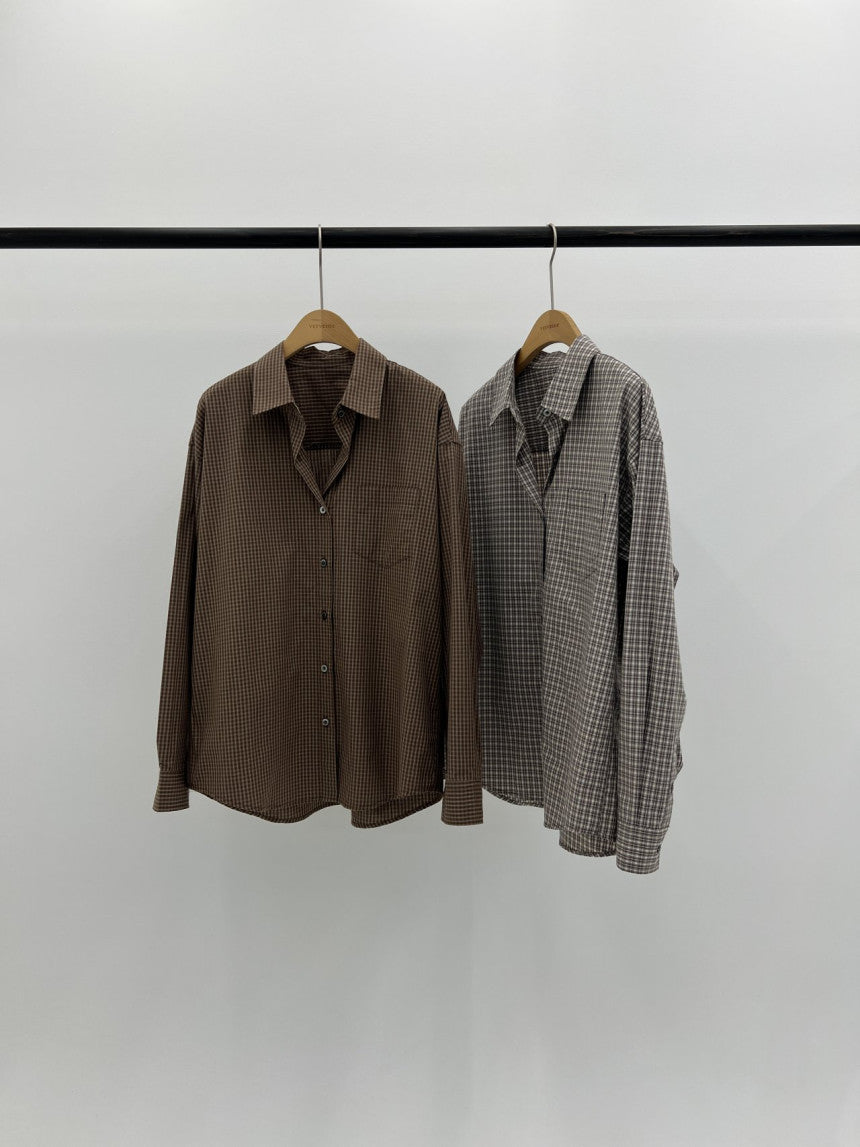 Velour pitch check shirt-2col