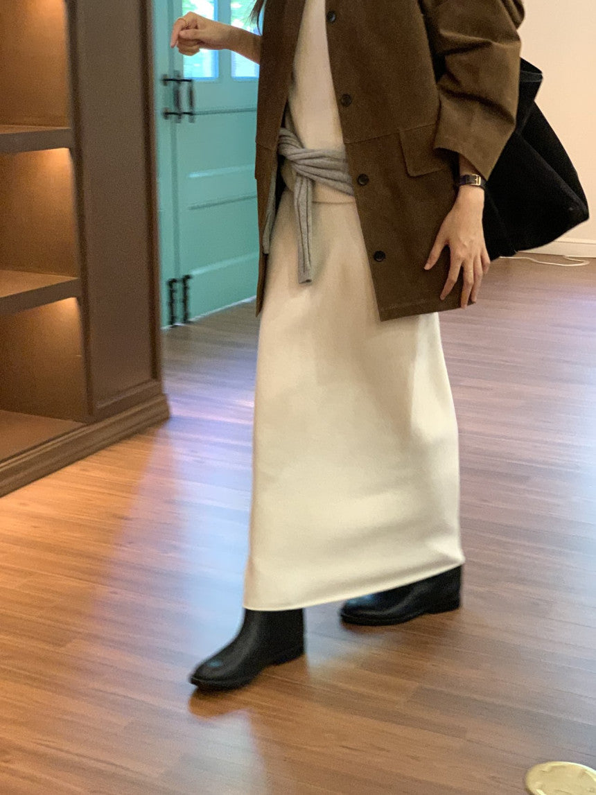 Amel wholegament cashmere knit skirt-3col