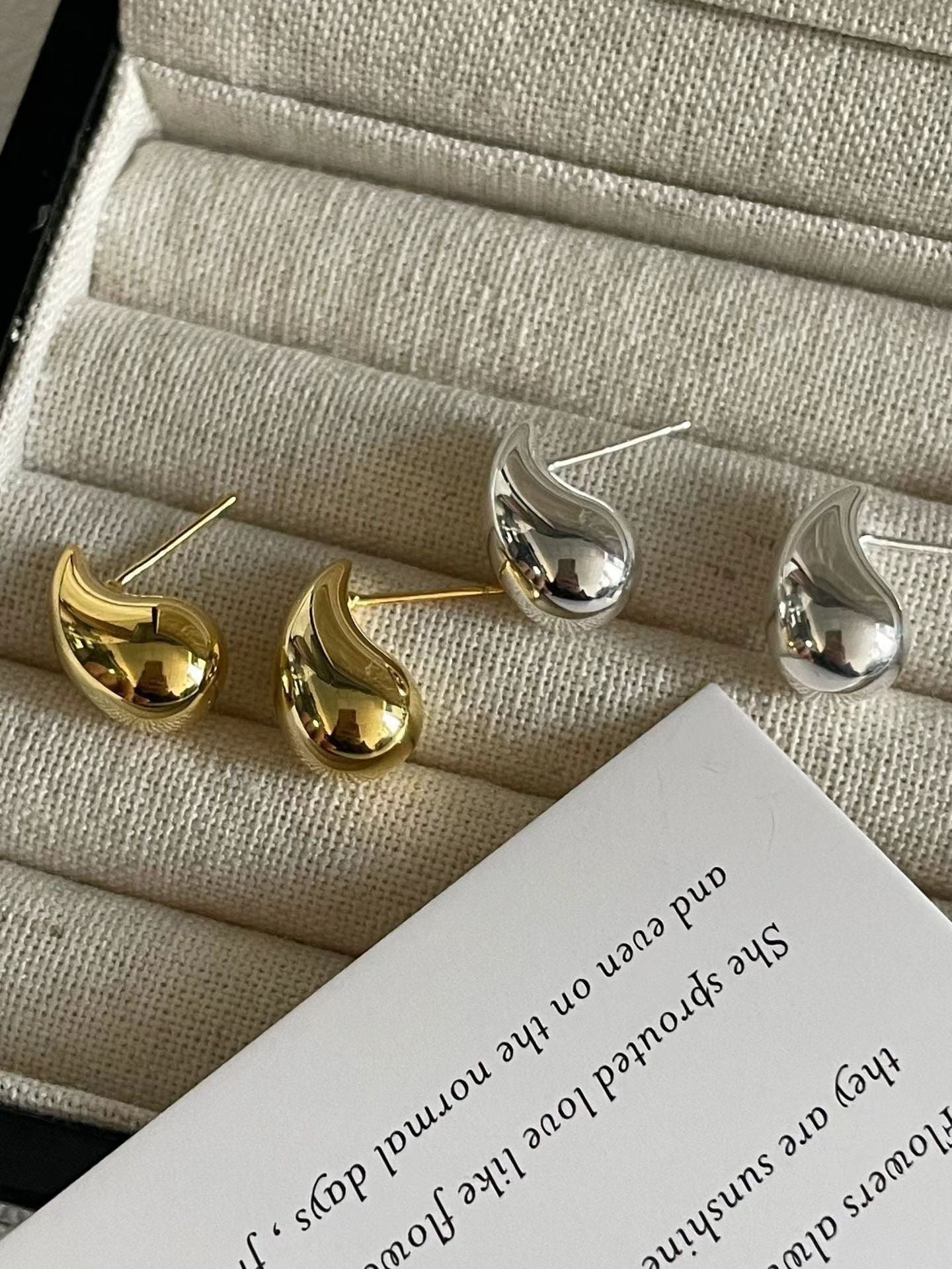 Big water drop earrings