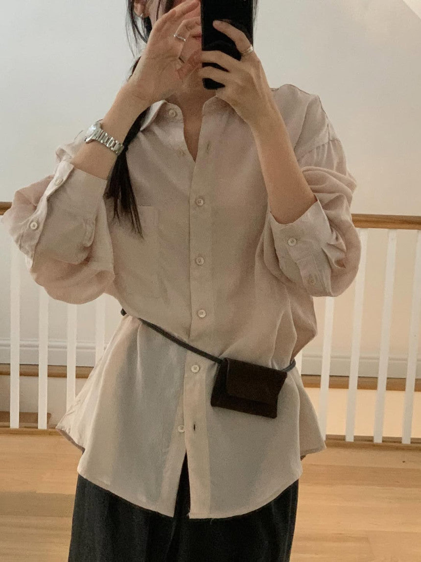 Shine silky blouse-4col