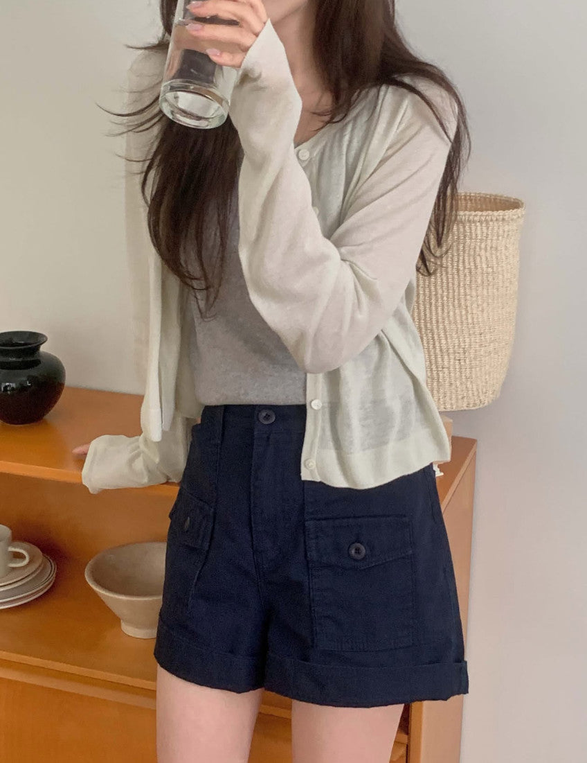 rari linen cardigan-4col