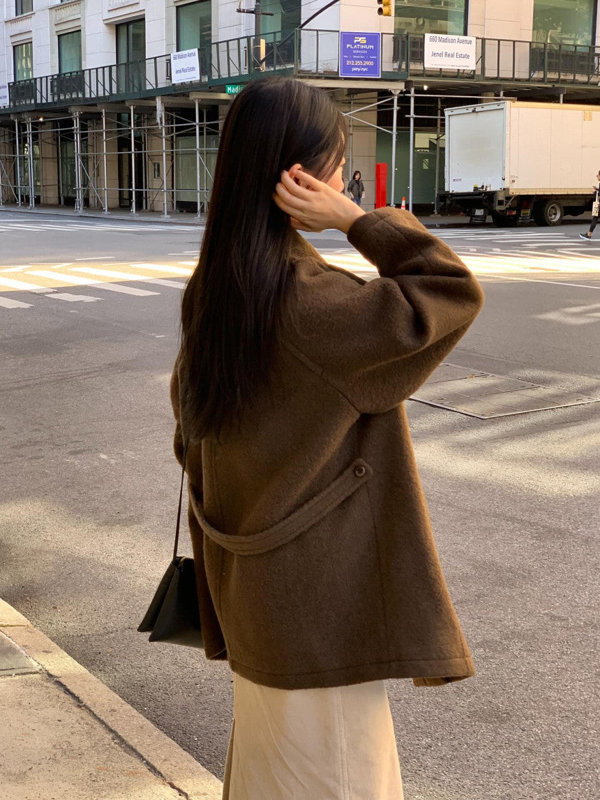 Carry half baby alpaca coat-3col