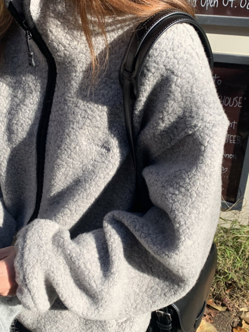 Cris fine wool dumble zip up jumper-3col