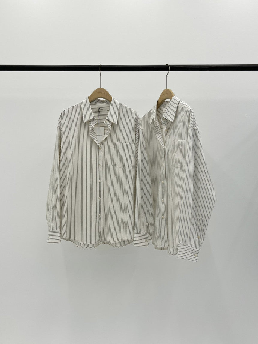 Ore pin stripe shirt-2col
