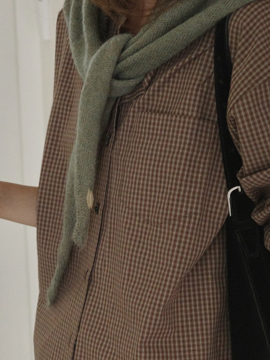 Kid mohair knit scarf-5col