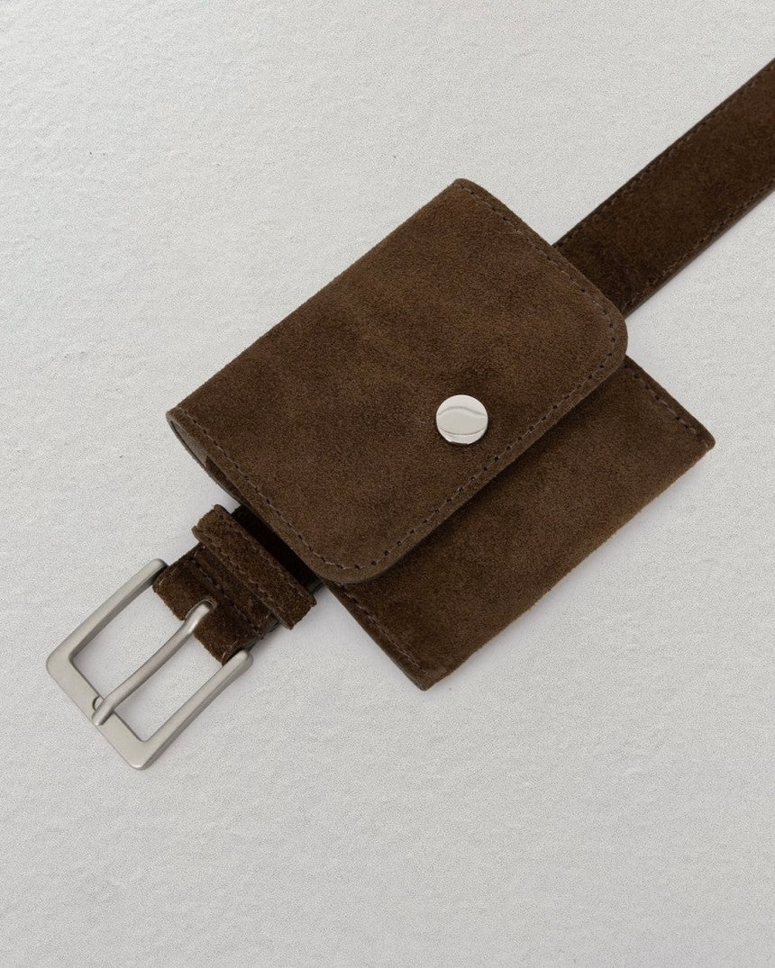 real suede belt bag-2col