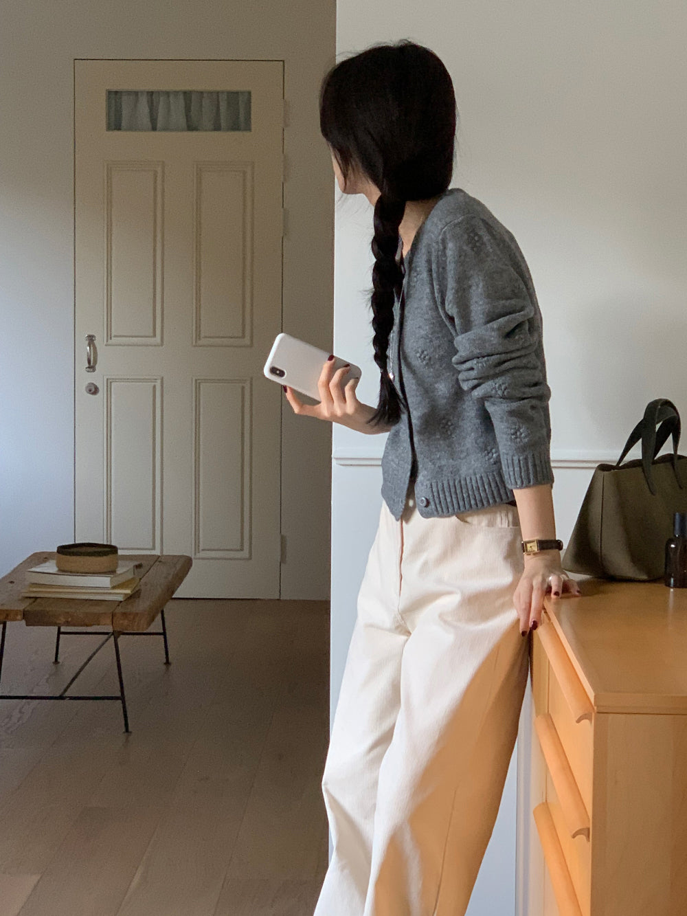 Bubble flower cardigan-2col