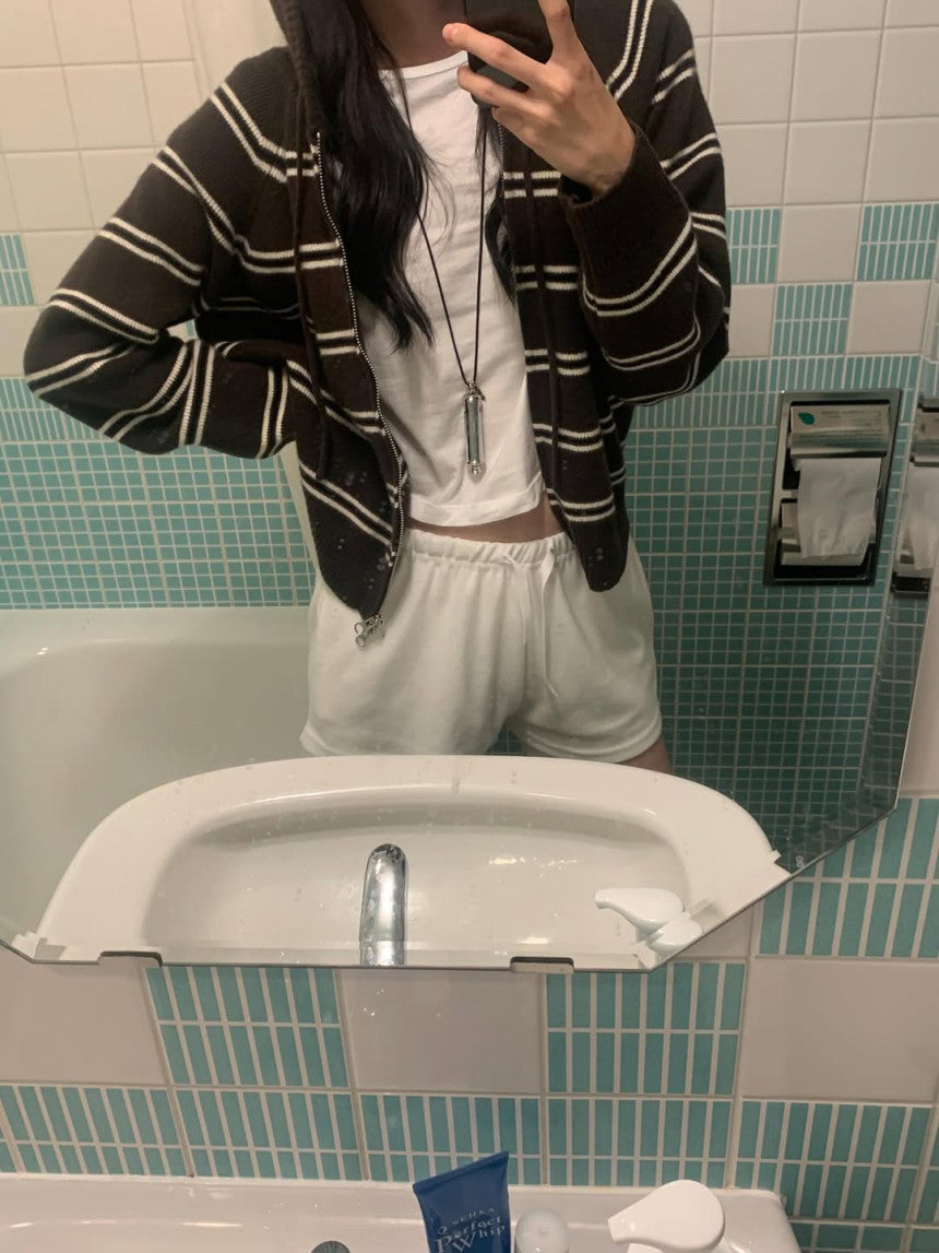From hood cardigan-3col