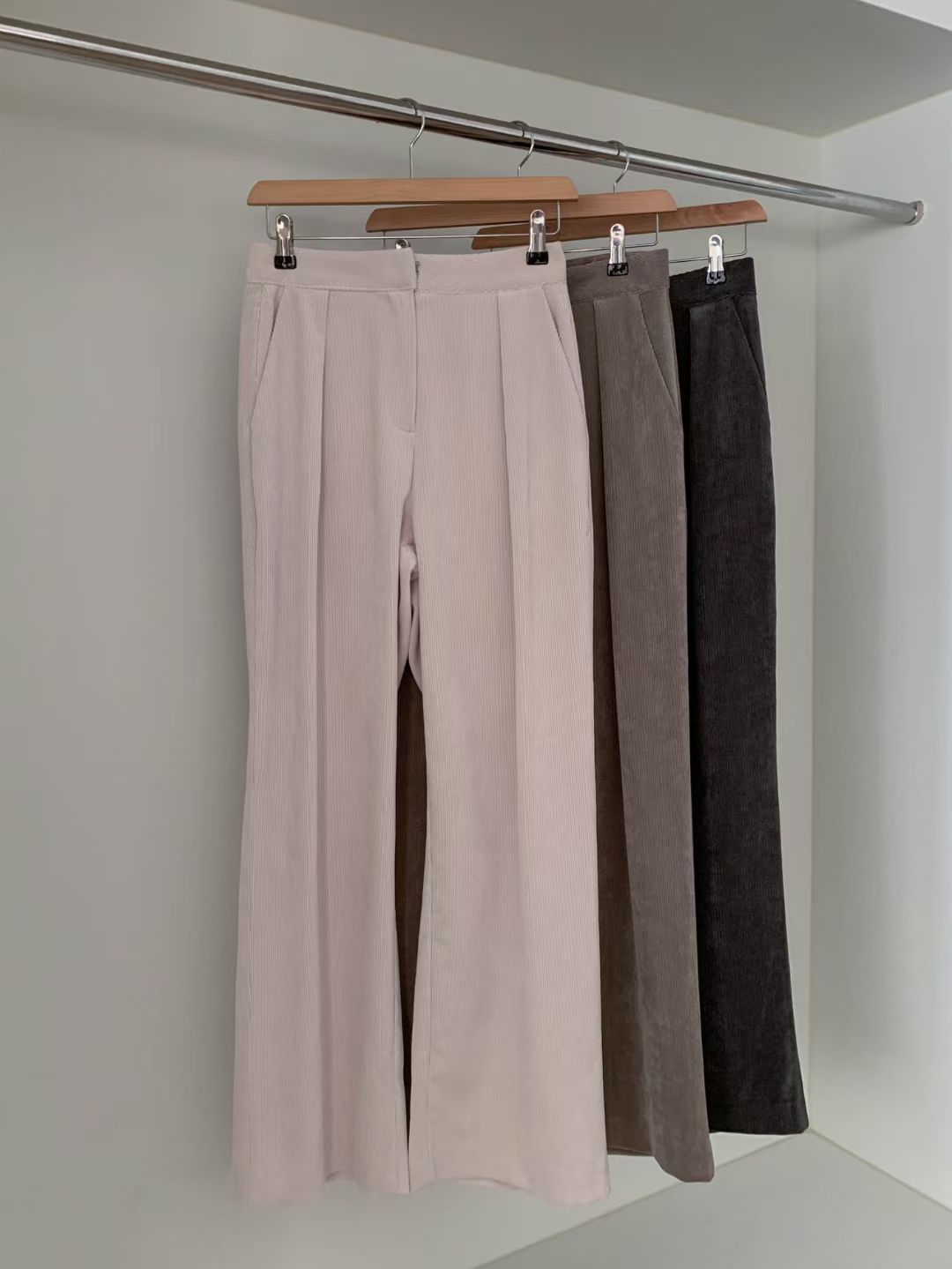Soft corduroy wide slacks-3col/ショート丈あり