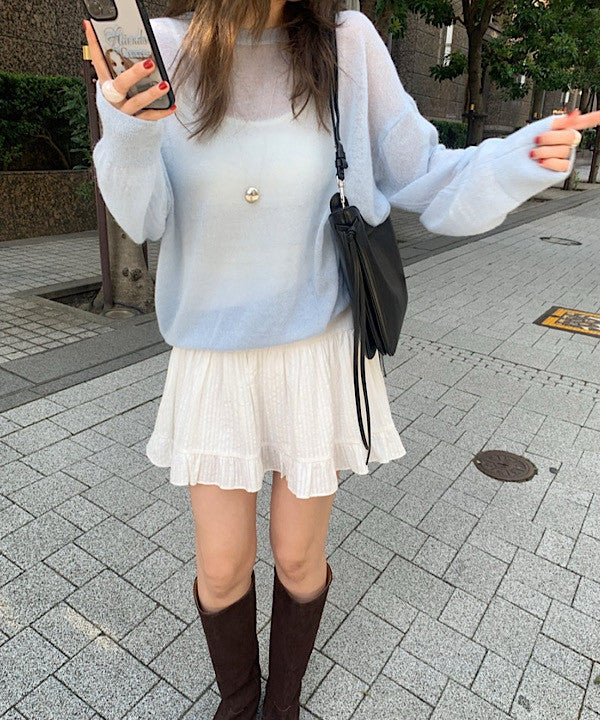 Slow loose alpaca knit-4col