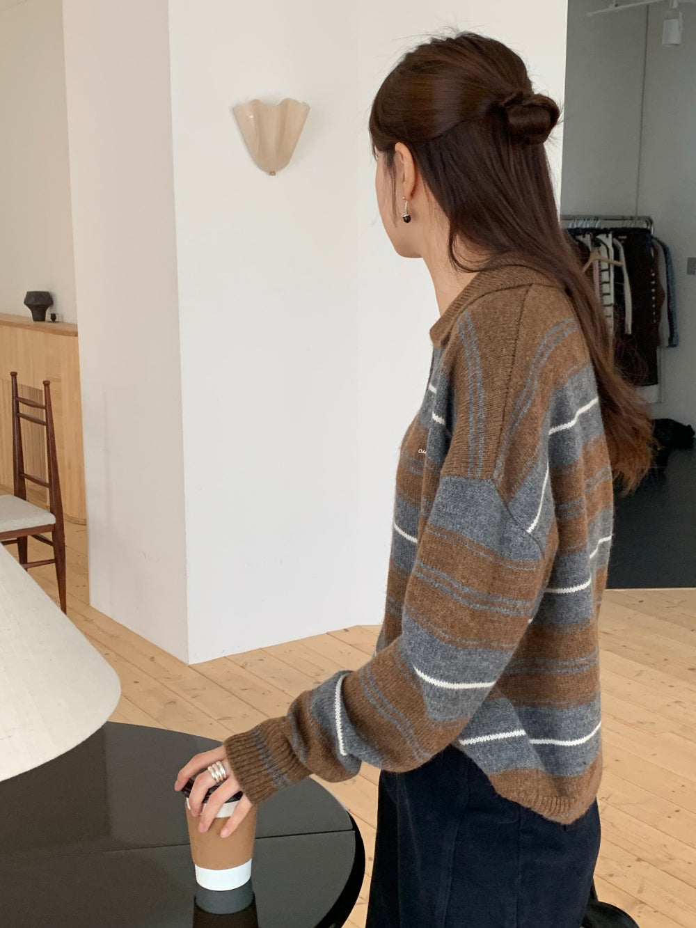 Swan s.t collar knit-2col