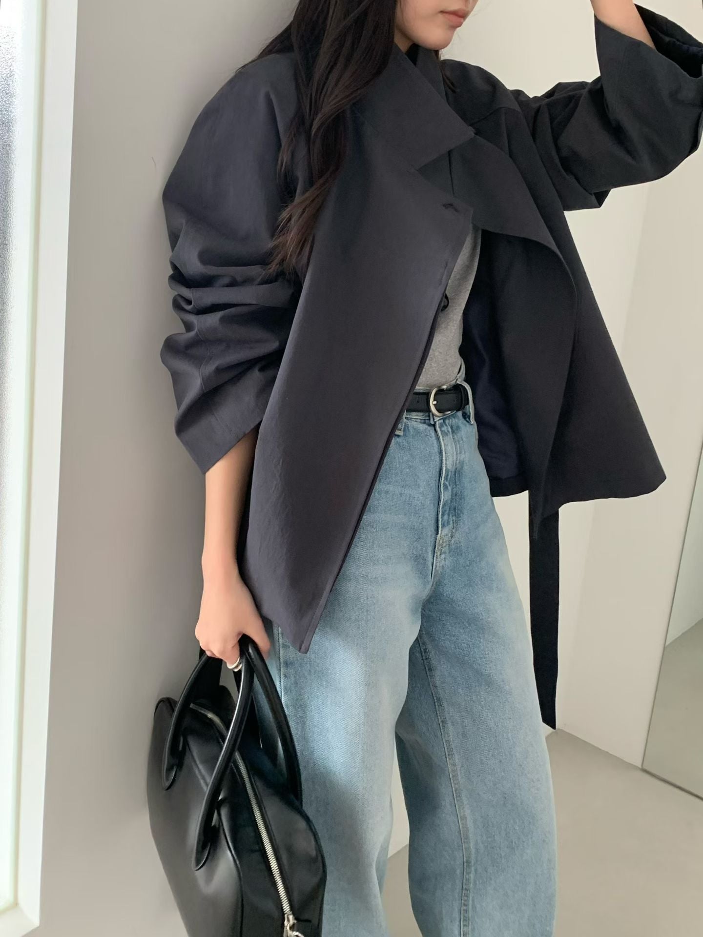 Butter hidden trench jacket-2col