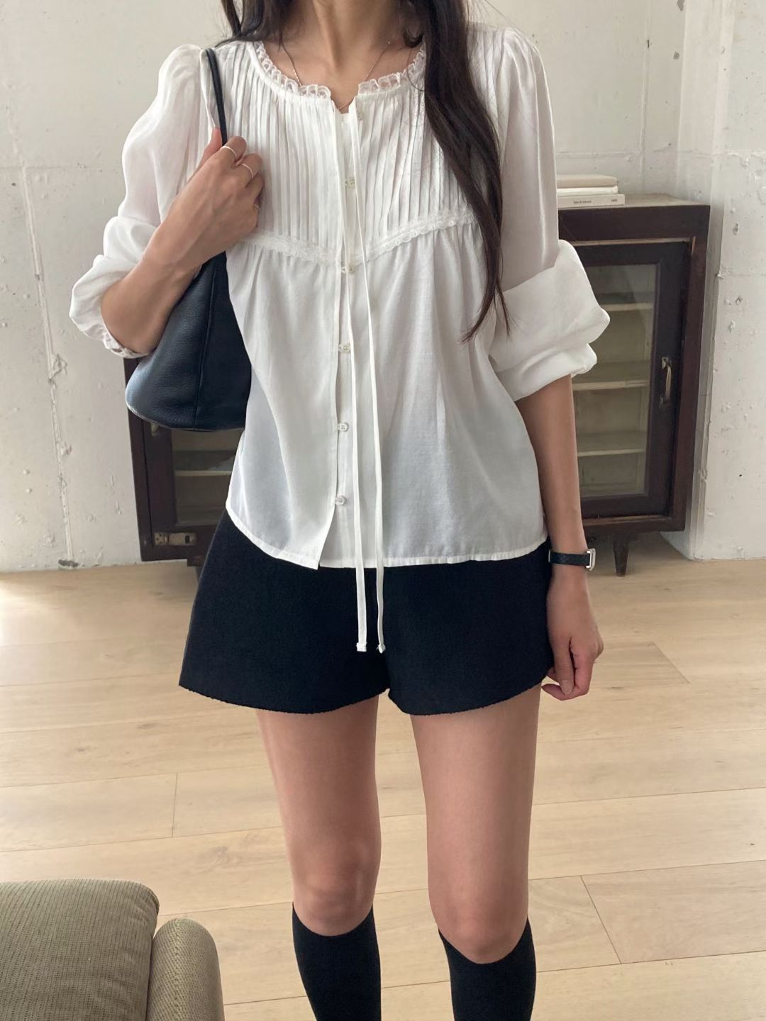 Maroon pintuck blouse