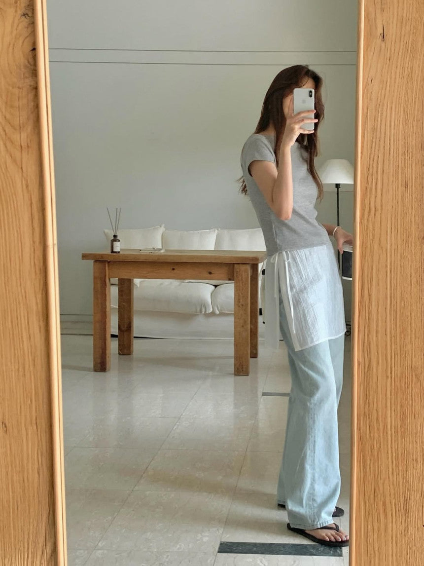 Butter rayered wrap skirt-3col