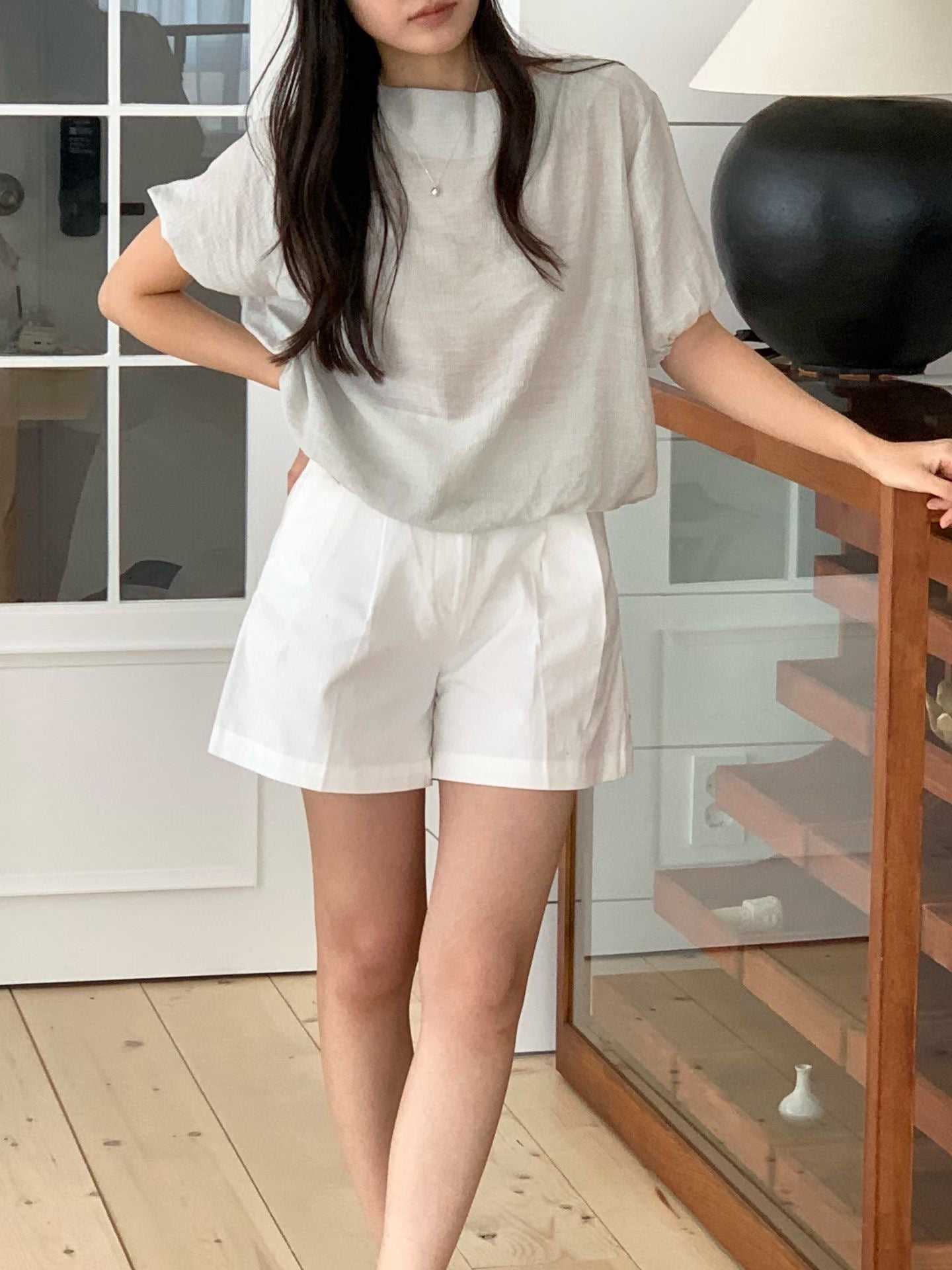 may balloon blouse-4col