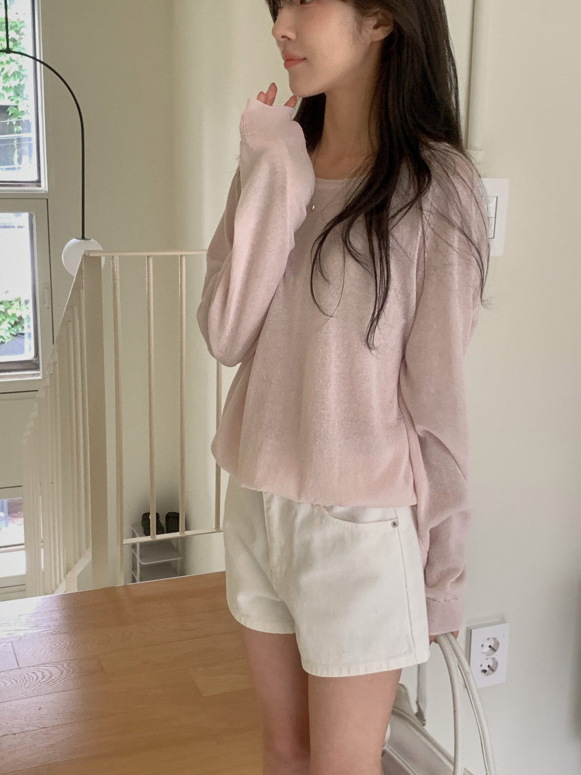 u-neck knit-4col