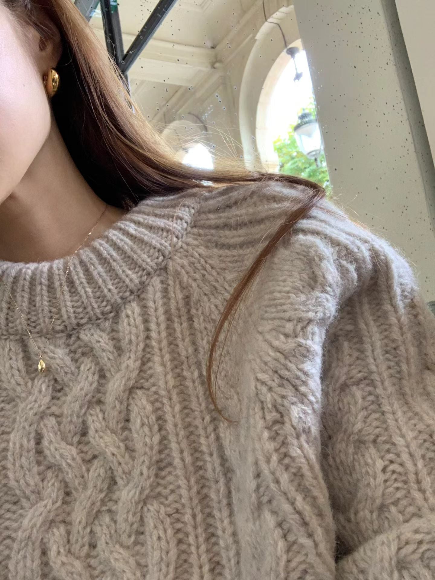 Ounce margo wool cable knit-2col