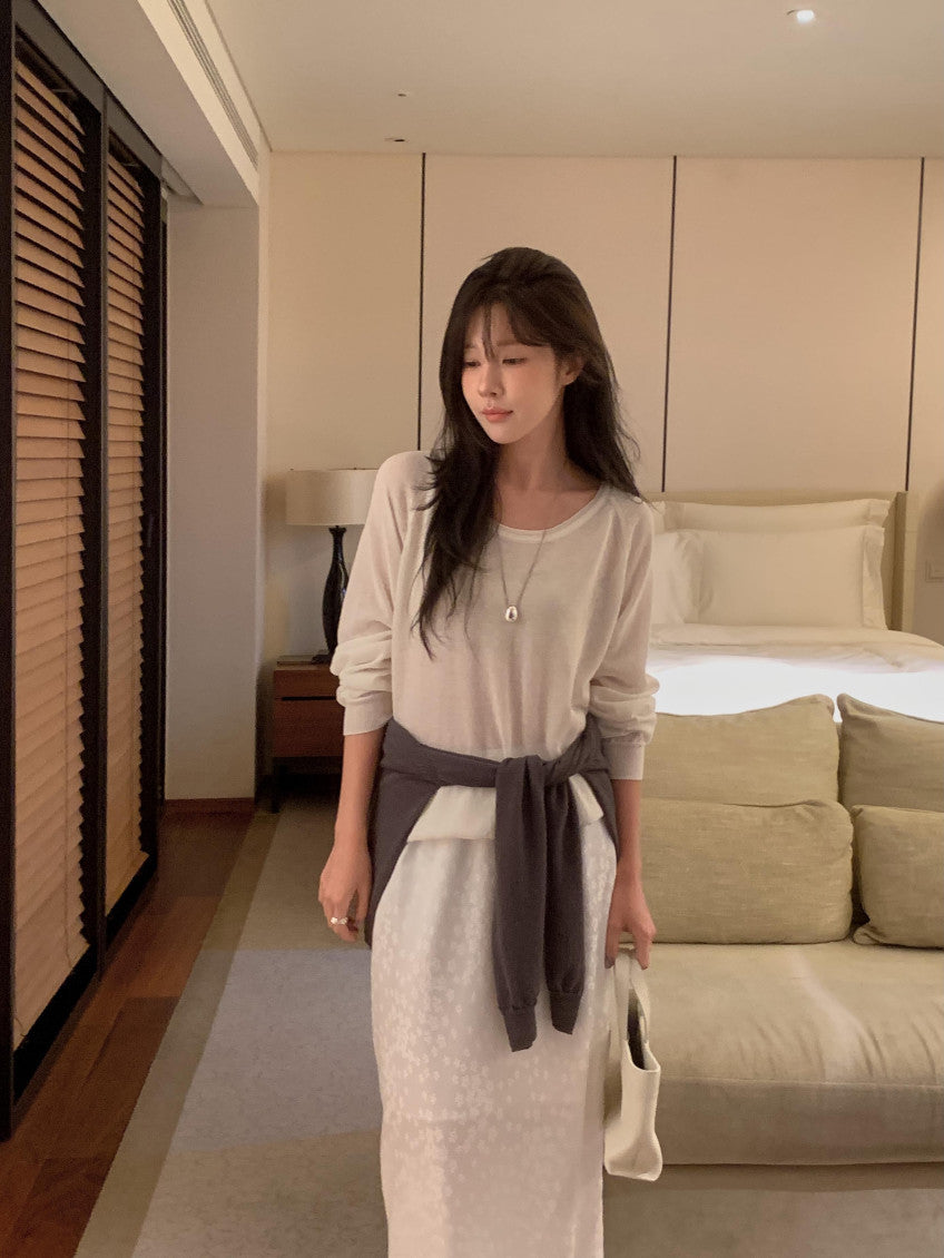 u-neck knit-4col