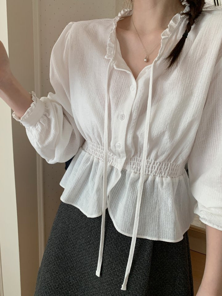 ivory即納 coco smok blouse-2col