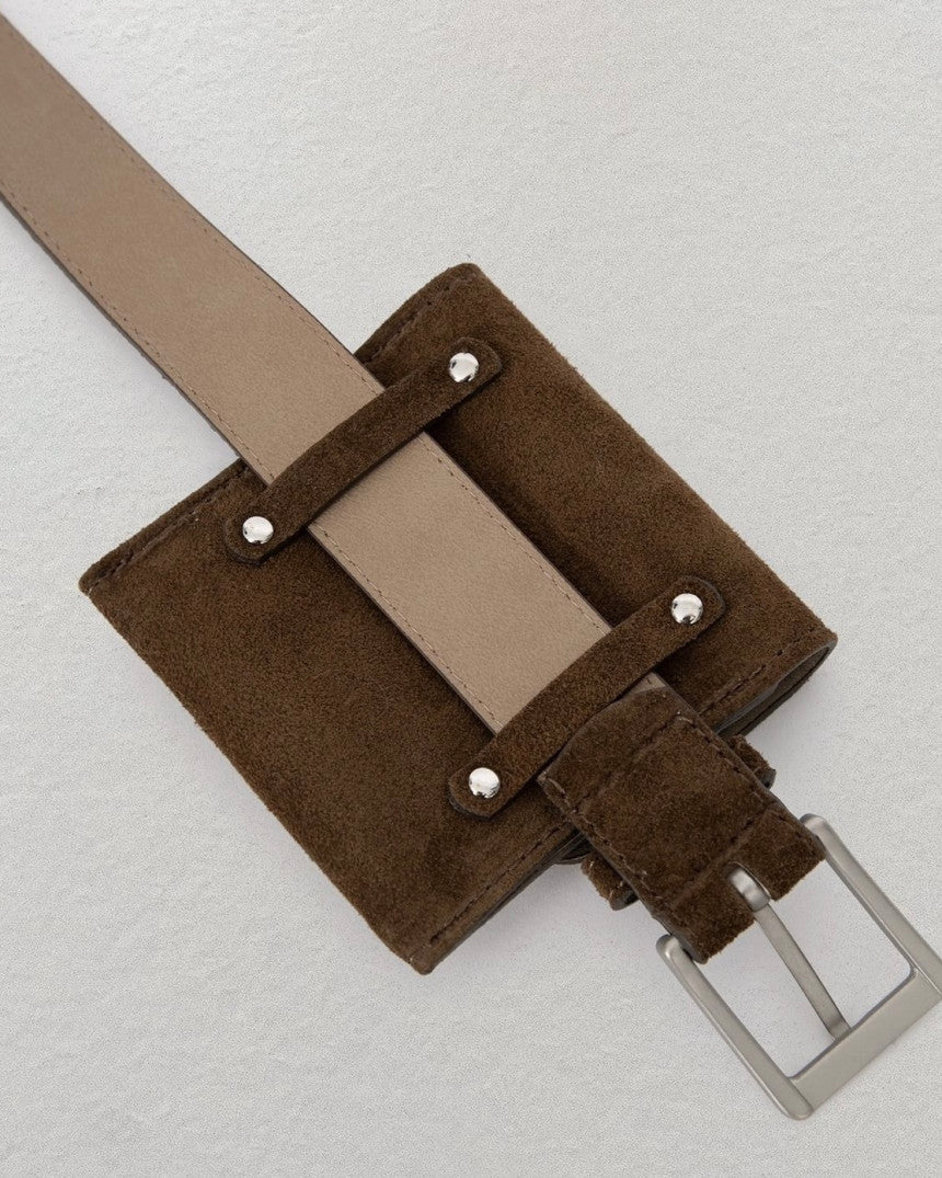 real suede belt bag-2col