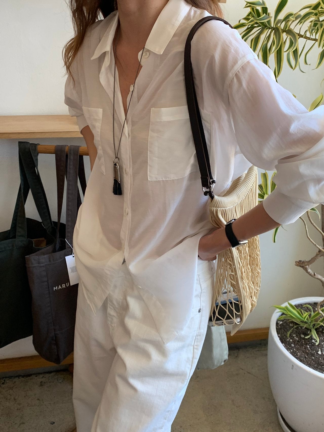Caren lyocell two-pocket shirt-4col