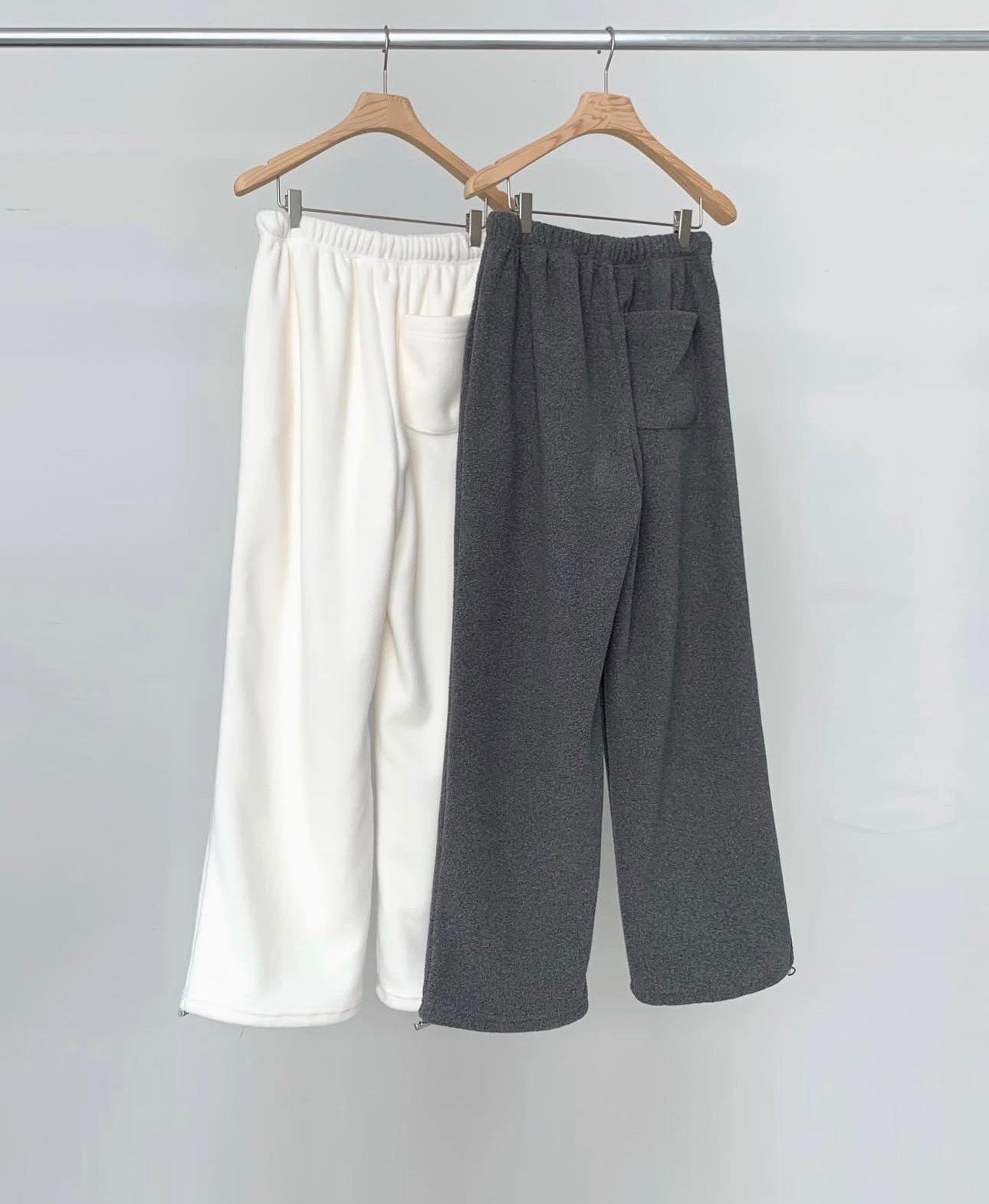 liter snow 2way fleece straight pants-2col