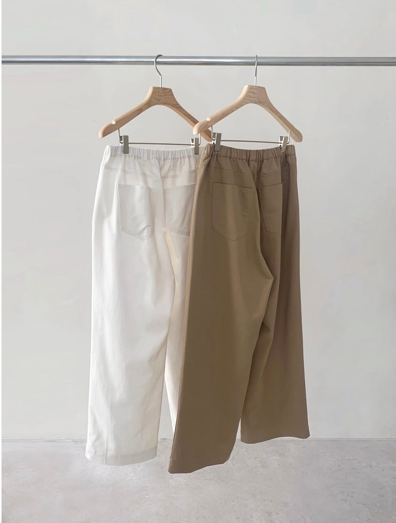 liter rill cotton banding pants-2col