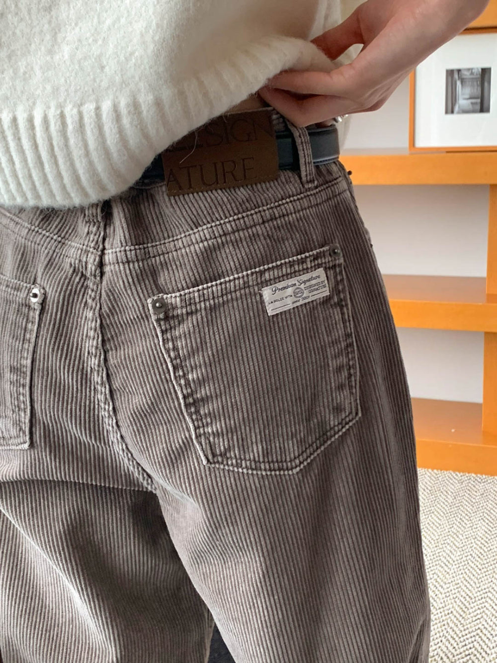 Corduroy dying pants-3col