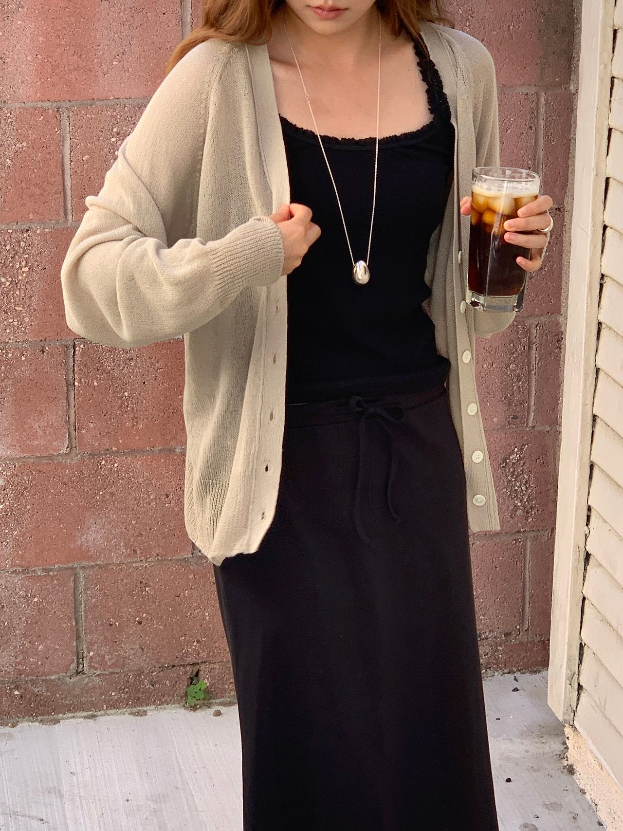 cream即納 Vera summer V-neck cardigan-2col