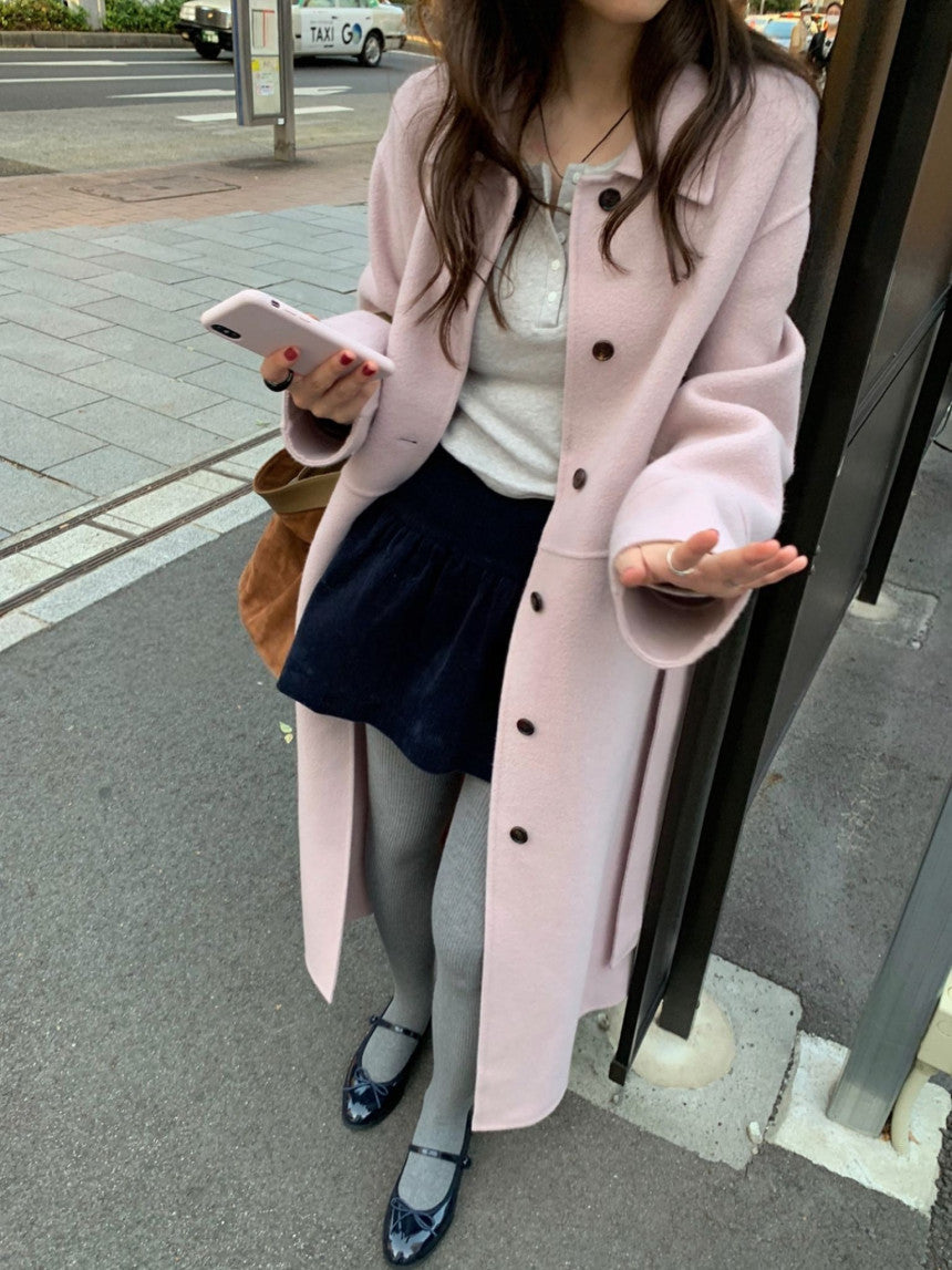 Cookie long handmade coat-2col