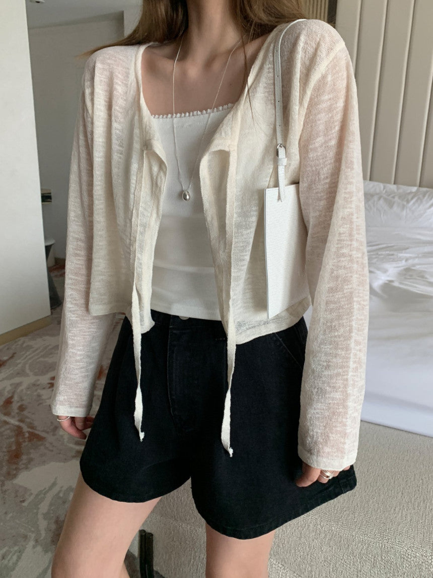 see-through strap cardigan-3col