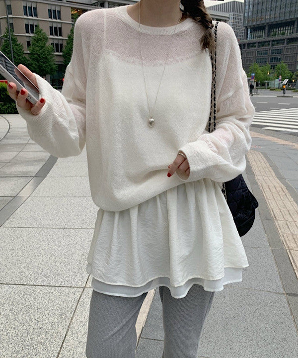 Slow loose alpaca knit-4col