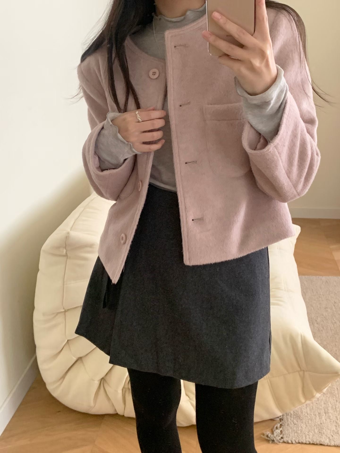 heart wool jacket-2col