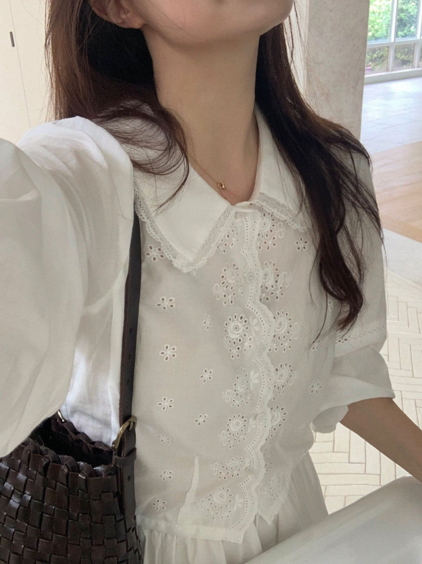 Rose lace blouse