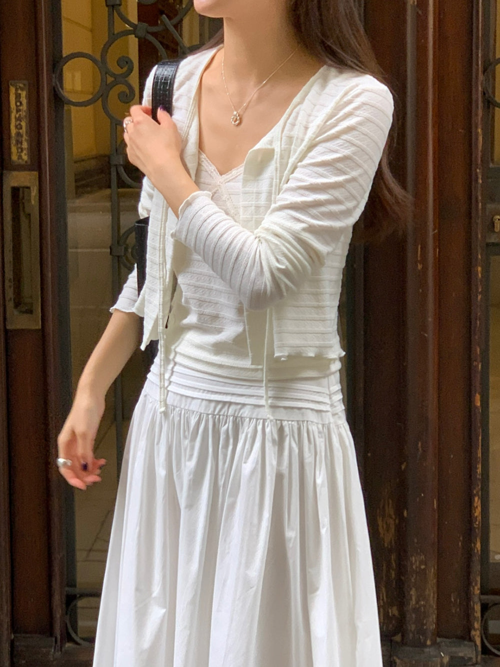Olivia sleeveless&cardigan set-3col