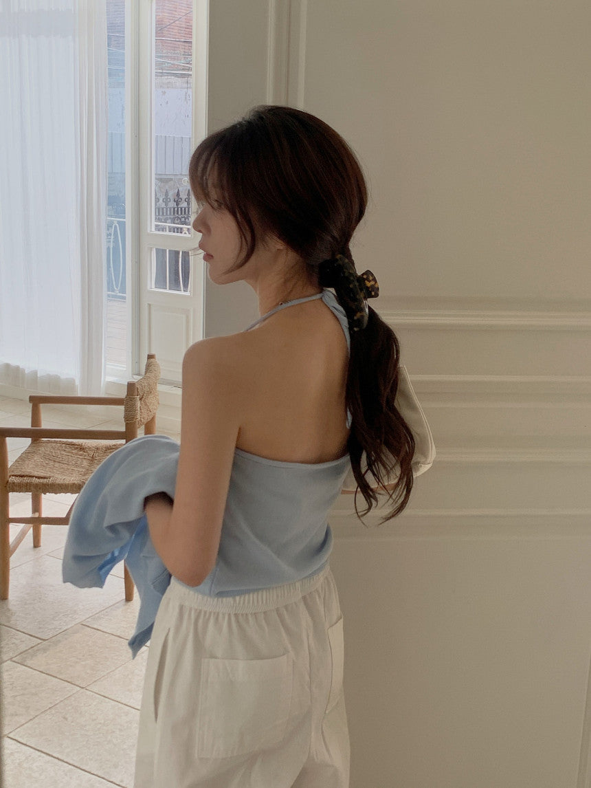 basic halter sleeveless-5col
