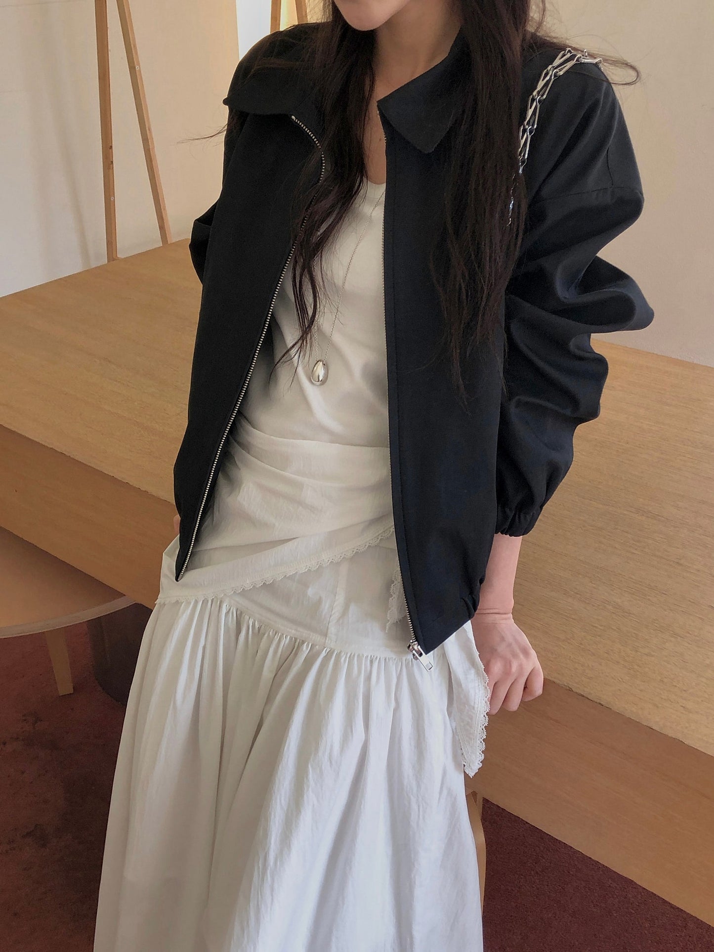 angle scarf&skirt set-2col