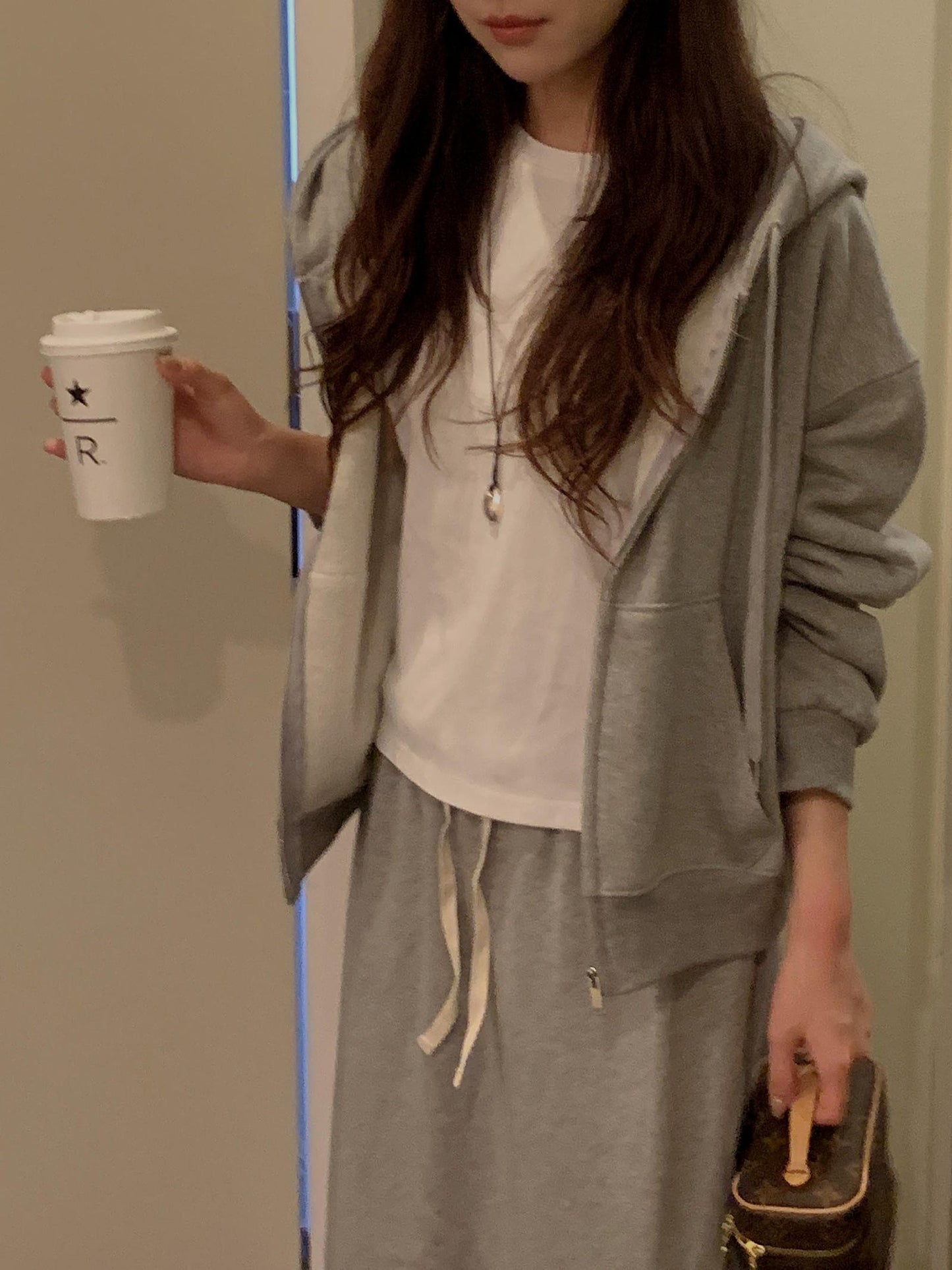 Essential gimo hood zip-up&pants&skirt-3col