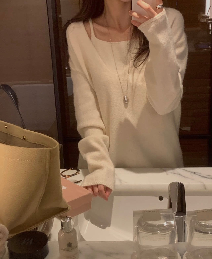 Toni wool sleeveless&v-knit-4col