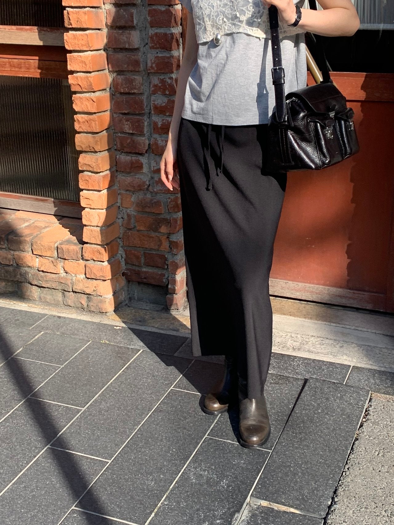 Usual silky skirt-2col