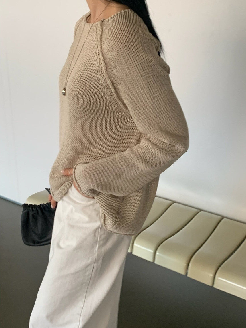 ivory即納 bread linen knit-4col