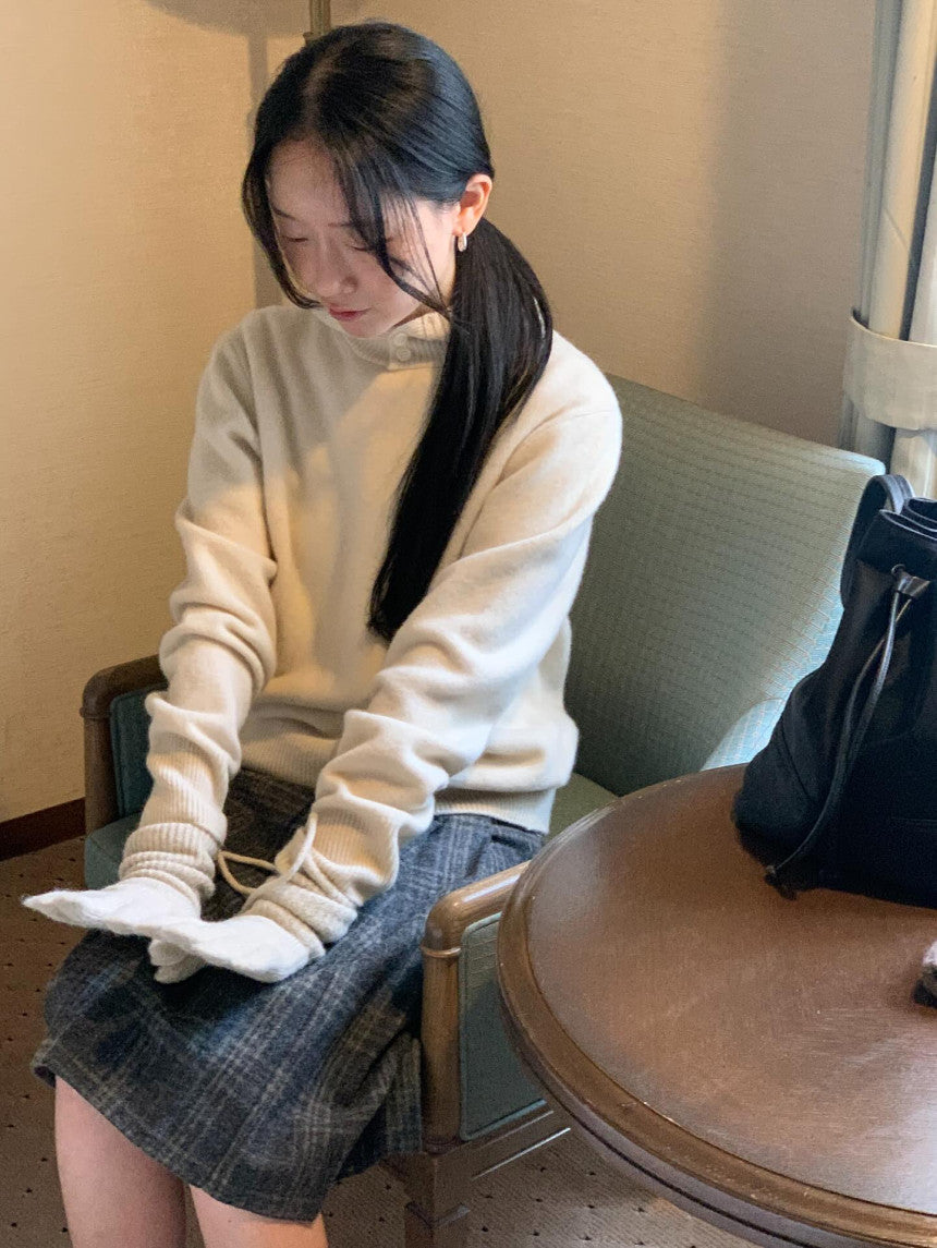 weev check wool skirt