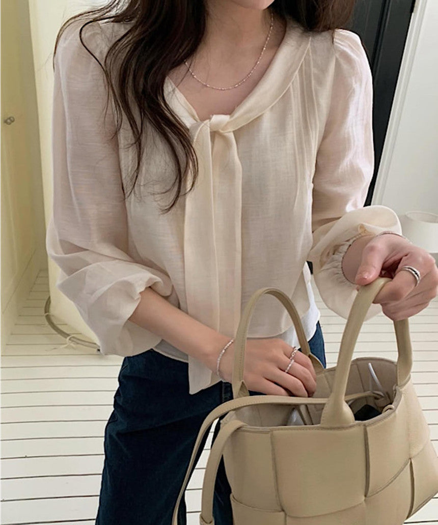 rose tie blouse-2col