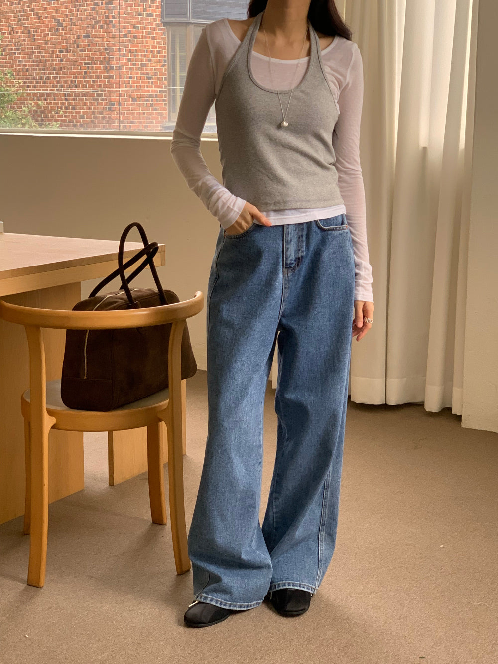 Halter layered set T-4col