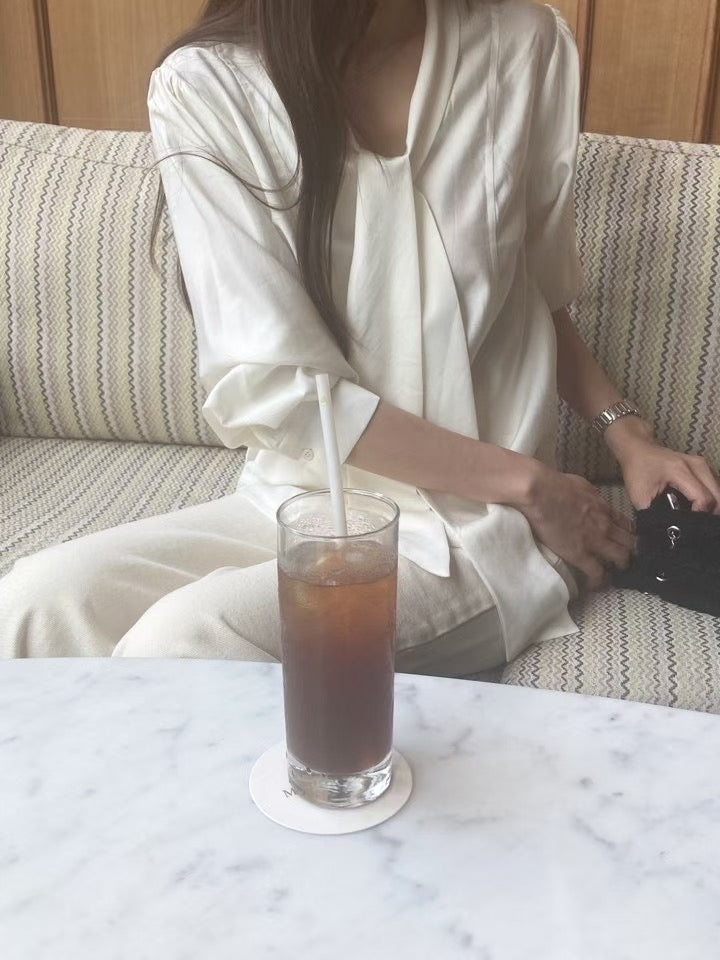 Sofia tie blouse-2col