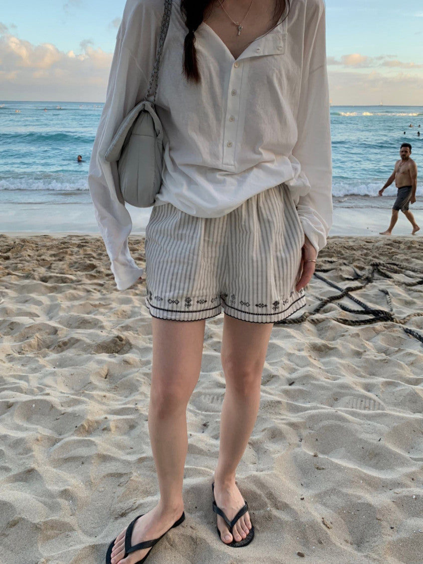 embroidered shorts