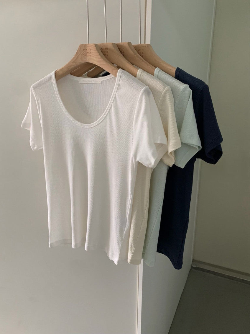 Cooling U-neck T-4col