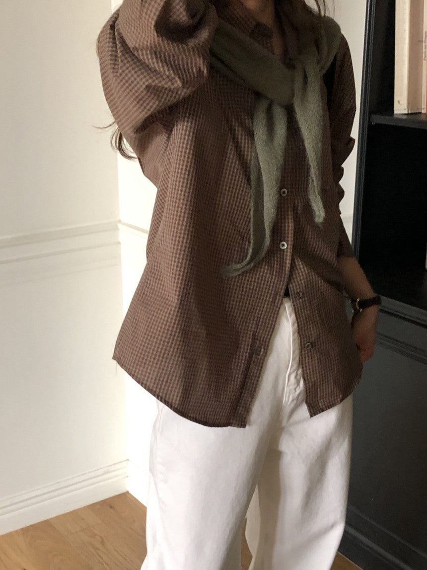 Velour pitch check shirt-2col