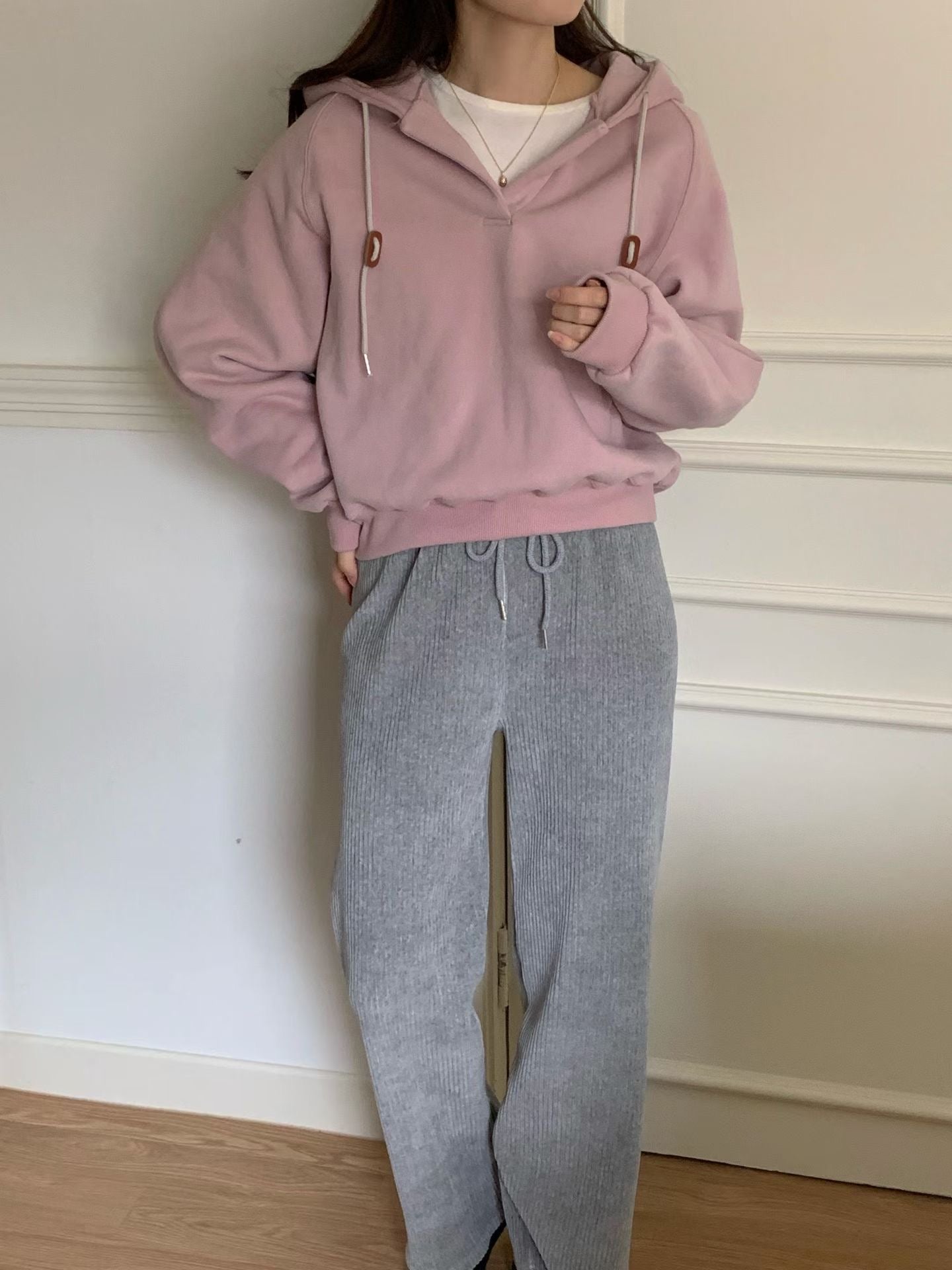 London wool gimo hood T-4col